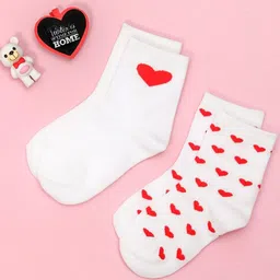 Yellow Bee Girls Pack Of 2 Printed Cotton Socks-picture-33