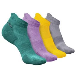 Heelium Men Pack Of 4 Patterned Odour-Free Padded Base Anti-bacterial Ankle-Length Socks-picture-17