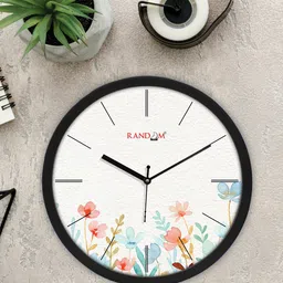 RANDOM Black & White Classic Small Flower Modern Stylish Printed Analogue Wall Clock-picture-11