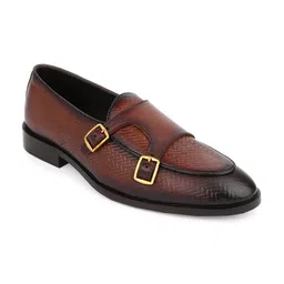 LA BOTTE Men Textured Leather Comfort Insole Monks-picture-33