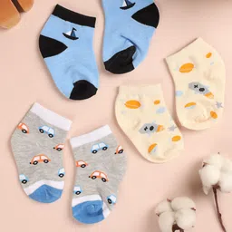 KICKS & CRAWL Kids Pack of 3 Patterned Ankle-Length Socks-picture-41