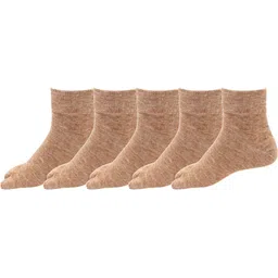 RC. ROYAL CLASS Women Pack Of 5 Beige Solid Ankle-Length Socks-picture-14