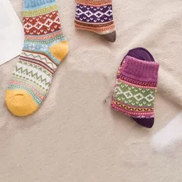 EL REGALO Pack Of 3 Patterned Above Ankle-Length Socks-image-99