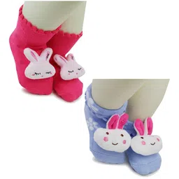 BAESD Infants Pack Of 2 Patterned Anti-Skid Above Ankle Length Socks image 1