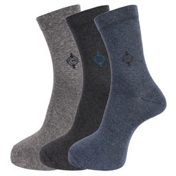Dollar Socks Men Pack Of 3 Assorted Above Ankle-Length Combed Cotton Socks-picture-2