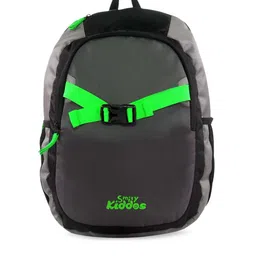 Smily Kiddos Unisex Kids Green & Grey Brand Logo Backpack with Compression Straps image 1