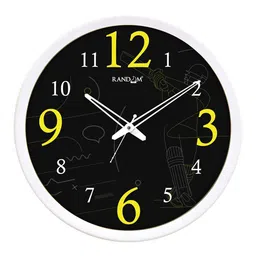 RANDOM Black & White Textured Analogue Contemporary Round Wall Clock image 5