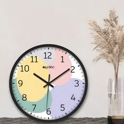 OLIVE TREE Black & Green Textured Contemporary Wall Clock image 5