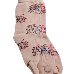 Texlon Women Pack Of 3 Beige Patterned Calf-Length Socks image 2