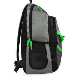 Smily Kiddos Unisex Kids Green & Grey Brand Logo Backpack with Compression Straps image 2