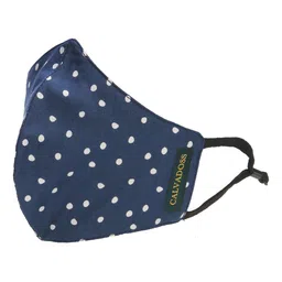 Calvadoss Men Pack Of 6 Navy Blue Printed 3-Ply Reusable Cotton Cloth Masks image 2