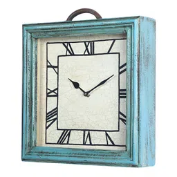 Aura Blue & White Textured Vintage Wall Clock image 3
