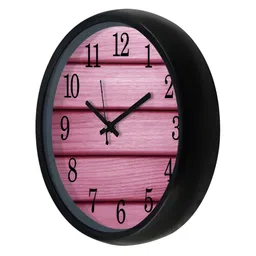 Aura Pink & Black Textured Analogue Wall Clock image 2