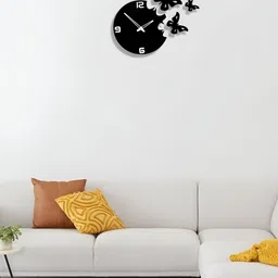 FASTQT Black & White Textured Analogue Contemporary Wall Clock image 3