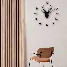 FASTQT Black Abstract Shaped Analogue Contemporary Wall Clock image 4