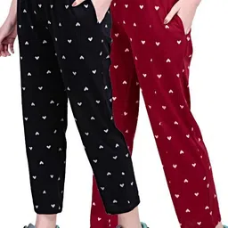 fashionshivi Pack of 2 Women Printed Multicolor Track Pants image 1