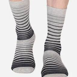 Bodycare Men Pack Of 3 Striped Mid Calf-Length Socks image 3