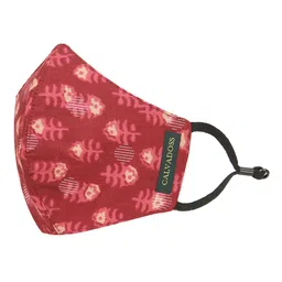 Calvadoss Men Pack Of 6 Red & Pink Printed 3-Ply Reusable Cotton Cloth Masks image 2