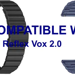 ACM WSM20H20BKGY2924 Pack of 2 Watch Strap Adjustable Steel 20mm for Fastrack Reflex Vox 2.0 Smartwatch (Black/Grey) Smart Watch Strap-picture-11