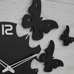 FASTQT Black & White Textured Analogue Contemporary Wall Clock image 4