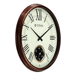 Titan White & Brown Printed Vintage Round Wall Clock image 5