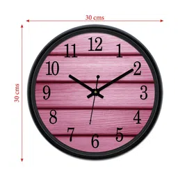 Aura Pink & Black Textured Analogue Wall Clock image 3