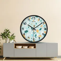 OLIVE TREE Black & Green Printed Analogue Contemporary Wall Clock image 4