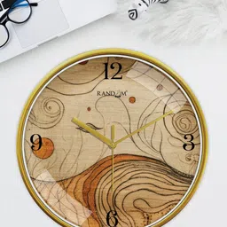 RANDOM Beige & Brown Printed Contemporary Wall Clock image 4