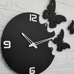 FASTQT Black & White Textured Analogue Contemporary Wall Clock image 5