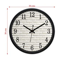 Aura White & Black Textured Round Analogue Wall Clock image 5