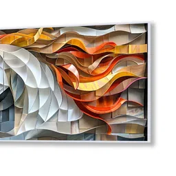 nestroots White Canvas Framed Exquisite White Horse with Mane Wall Painting(12X24 Inch) image 4
