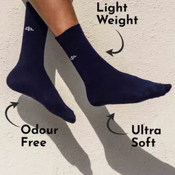 HEELIUM Odour-Free Breathable Bamboo Crew Length Formal Socks image 3
