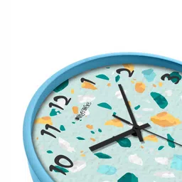 OLIVE TREE Blue & White Printed Analogue Contemporary Wall Clock image 2