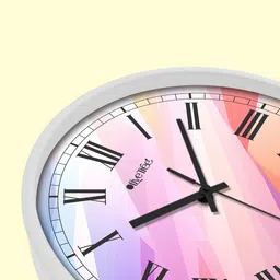 OLIVE TREE White & Purple Printed Analogue  Contemporary Wall Clock image 2