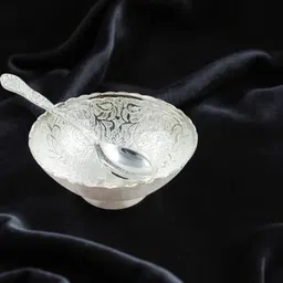 swaroopa Steel Decorative Bowl Silver Bowl image 4