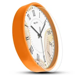 OLIVE TREE Orange & White Printed Analogue Contemporary Wall Clock image 4