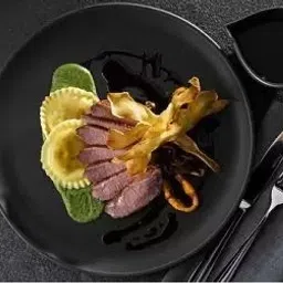 everbuy 12 Pcs Plastic Rice, Biryani Serving Plate, Round Glossy Black (28 CM) Dinner Plate image 3