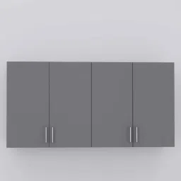 specialitypanels 4 Doors Modular Wall Mounted Kitchen Cabinet with Adjustable Shelf in Slate Grey Finish image 4