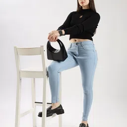 zayla Women Skinny High Rise Light Blue Jeans-picture-17