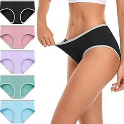 Pack of 5 Women Hipster Multicolor Panty-image-9
