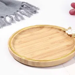 homevilla Wooden Serving Tray for Dining Table Home Restaurant,Fruit Basket Wooden Fruit & Vegetable Basket image 3