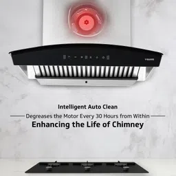 v-guard A10 Auto Clean 60cm|Touch & Gesture Control | Powerful Section Wall Mounted Stainless Steel 1400 CMH Chimney image 4