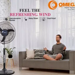 omega's BULLET Hi speed 16 inch | Rust Free | Aerodynamic Blades with 24 Months Warranty Ultra High Speed 400 mm Pedestal Fan image 3