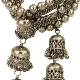 krishna paths collection Silver, Oxidised Silver, Plastic, Alloy Silver Silver Jewel Set image 5