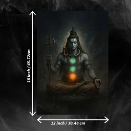creo media mahadev photo | shiv painting| devotional photo| religious photo frame| (18*12|corrugated tube) Paper Print image 3