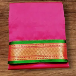 Ishrattextiles Mean Fancy Ganga Jmuna Silk Dhoti & Scarf ( 4.15 & 2.15 Mtr ) With Big Bouder Woven Men Dhoti image 2