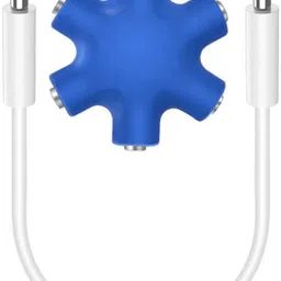 Iris Grape Blue ® 5 Way 6 Port 3.5mm Stereo Audio Splitter Adapter Phone Converter image 1