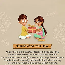 I Jewels Set Of 1 Embellished Rakhi With Roli Chawal & Card image 5