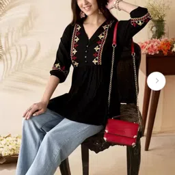 emica Women Embroidered Viscose Rayon Flared Kurta-picture-17
