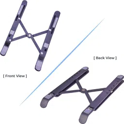 VICHARAN Laptop Stand/Laptop Holder Riser/Computer Tablet Stand 6 Angles Adjustable Aluminum Ergonomic Foldable Portable Desktop Holder Compatible with MacBook All Other Laptops Laptop Stand Foldable Height Adjustable Metal Frame Laptop Stand, Ergonomic, OverHeating Protection Laptop Cooling Pad, Laptop, Tablet Stand for All Laptops Laptop Stand Laptop Stand image 4